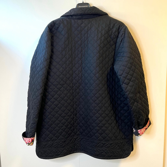 Vintage Reversible Quilted Barn Coat Cottagecore Barbour Style 90s Y2K fits M–XL - Picture 5 of 15